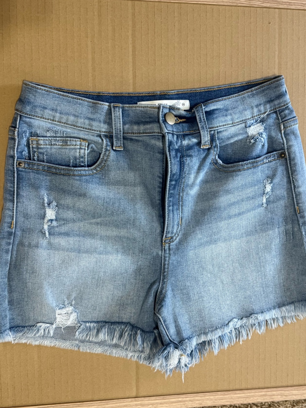 Altar'd State Light Blue Distressed Denim Cutoff Shorts